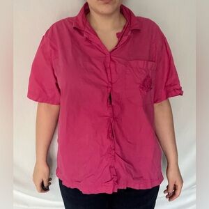 90s Bright Pink Jones Wear Button Up Short Sleeve
